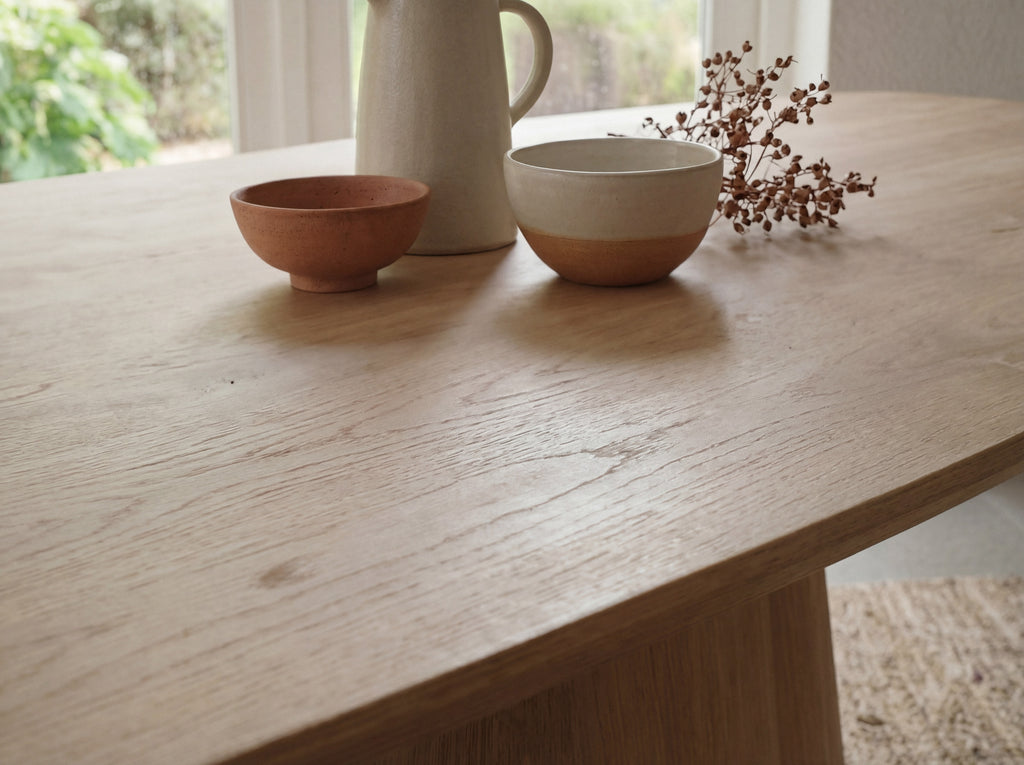 Eiken Deens Ovale Eettafel met Kolompoot | Massief Eiken Tafel op Maat ...