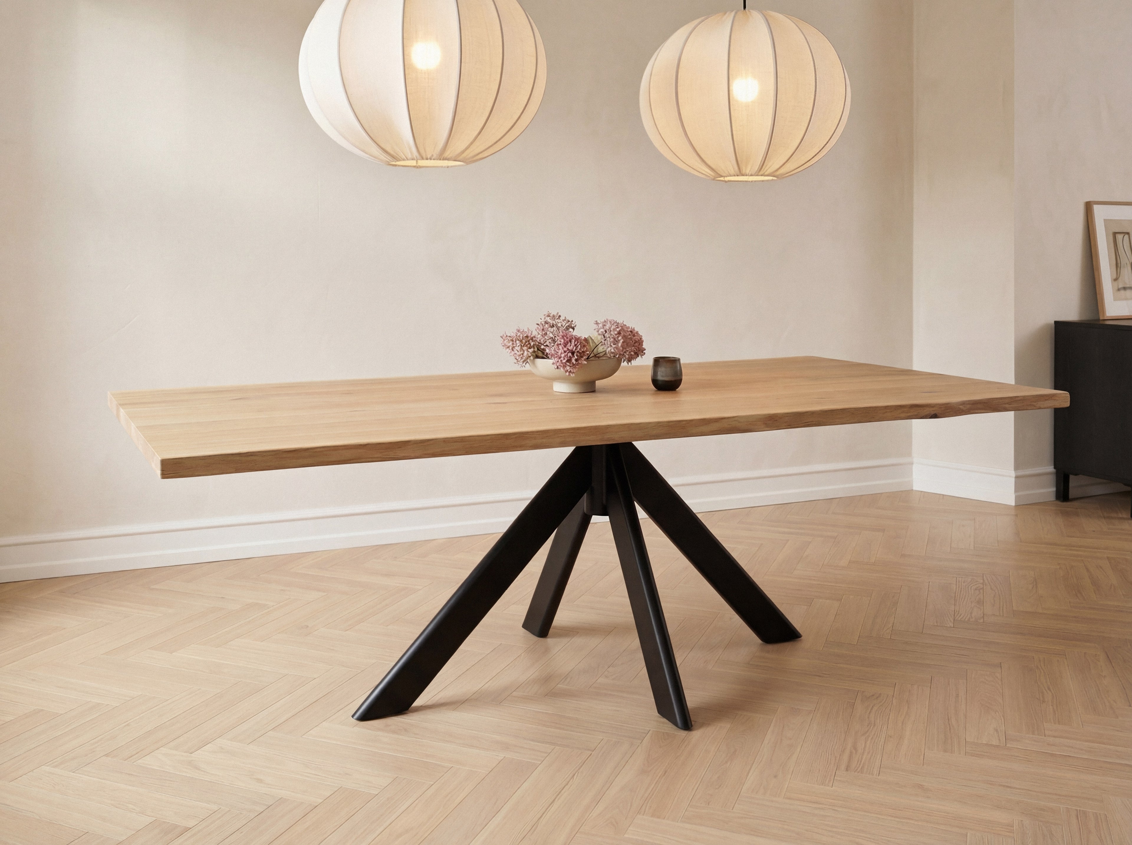Eiken boomstam eettafel Stine