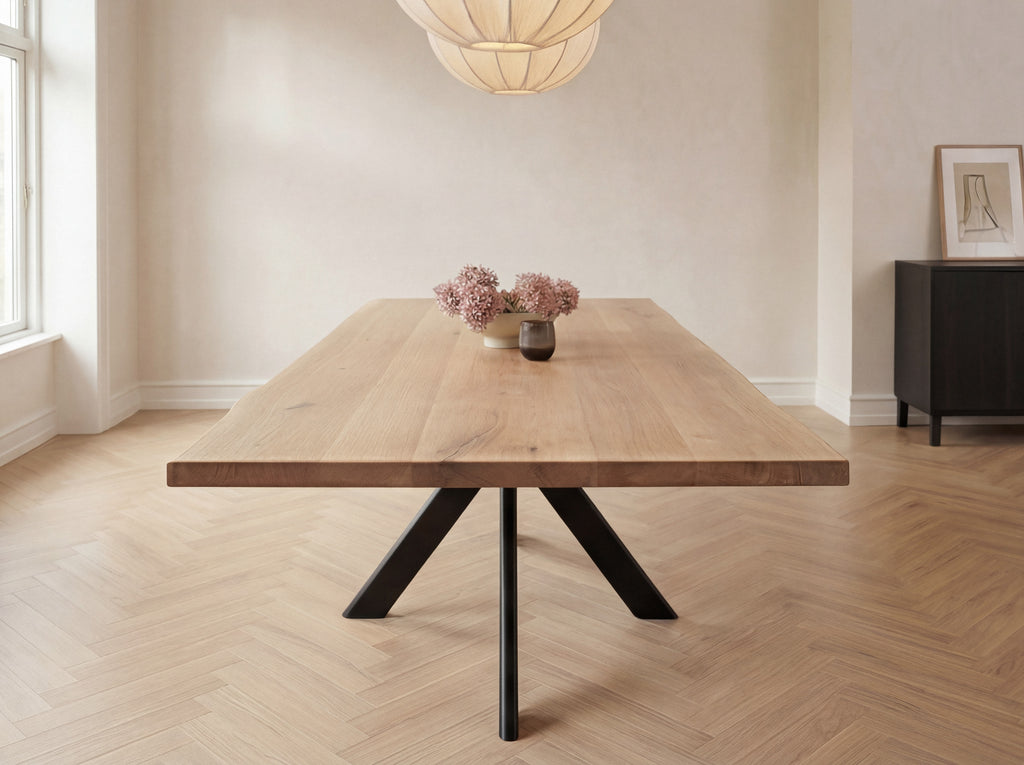 Eiken boomstam eettafel Stine