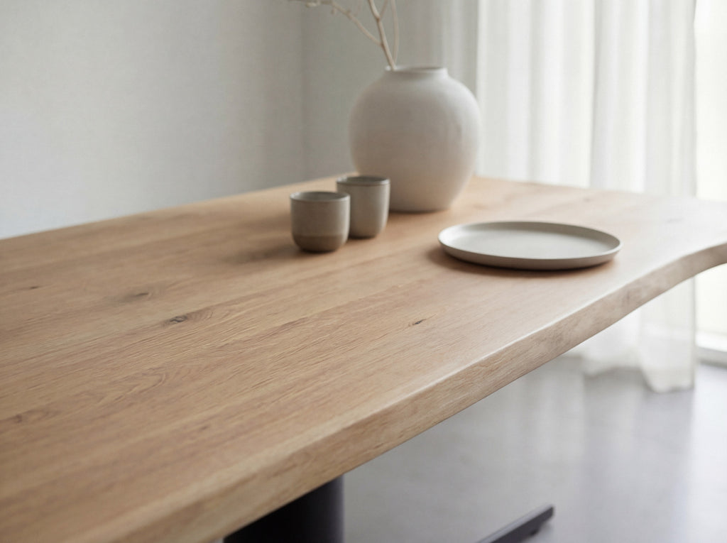 Eiken boomstam eettafel Siri