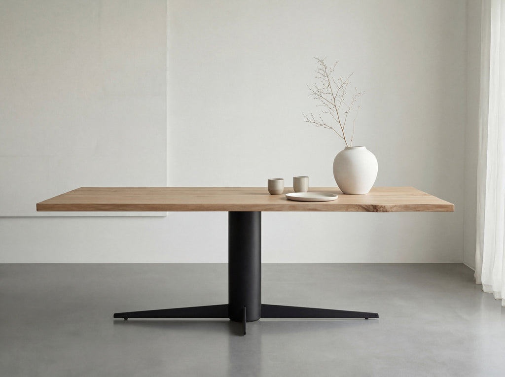 Eiken boomstam eettafel Siri