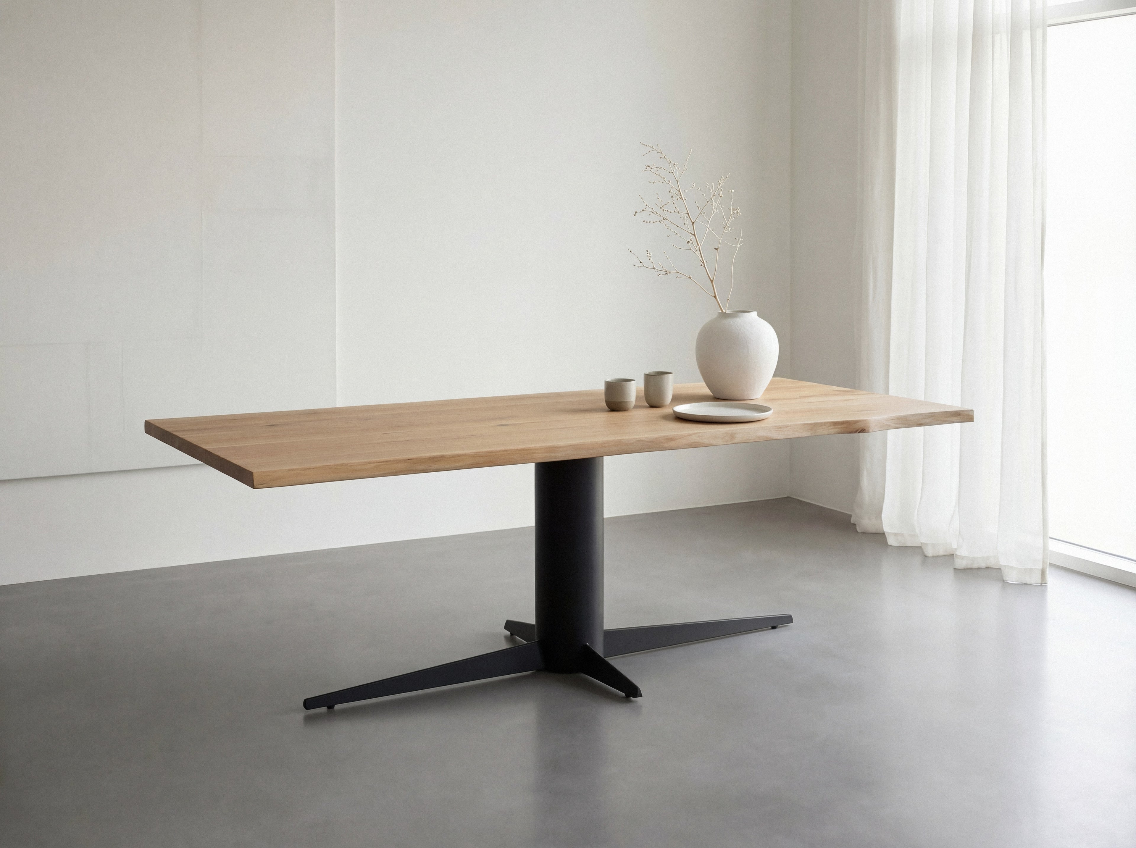 Eiken boomstam eettafel Siri