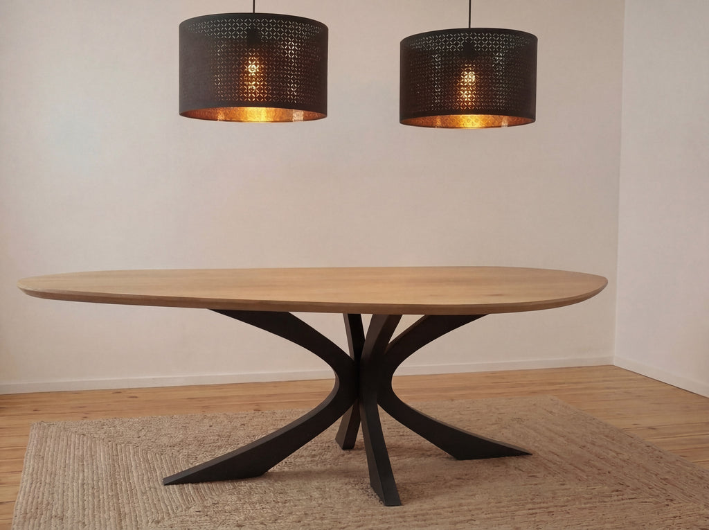 Organische eiken eettafel Lorens