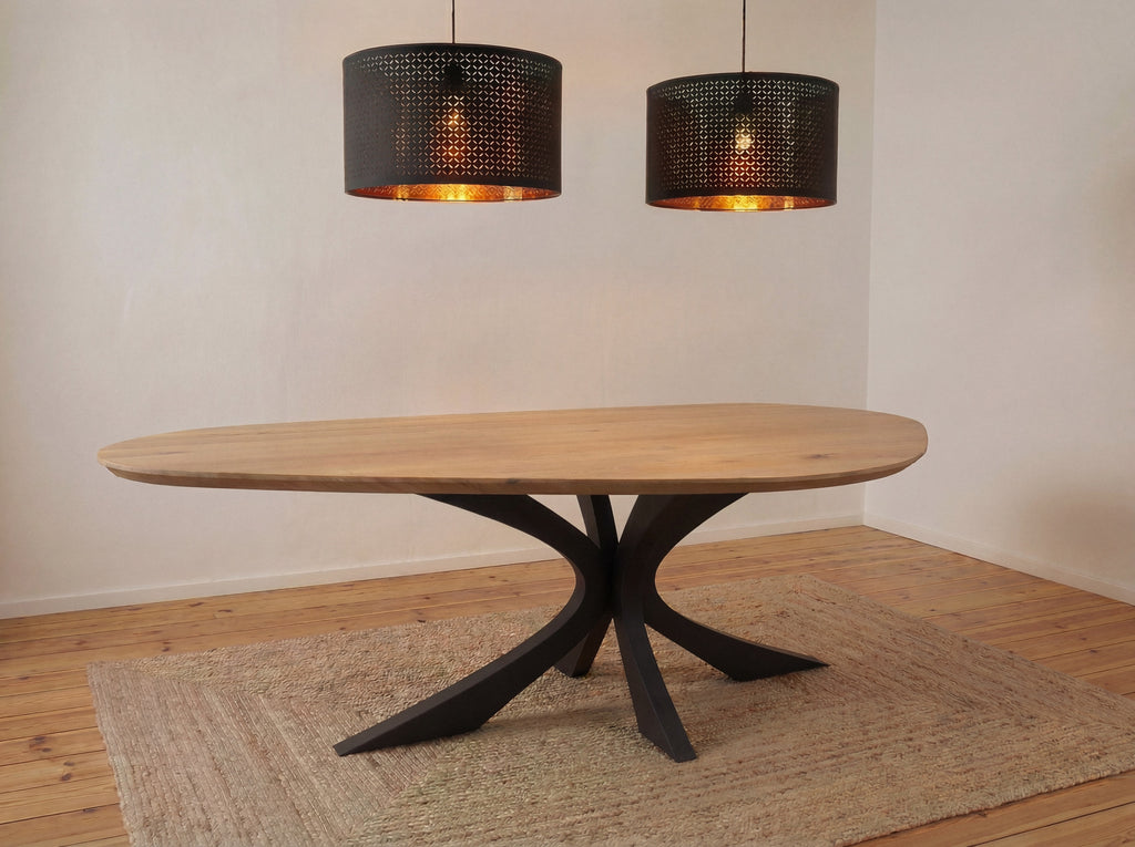 Organische eiken eettafel Lorens