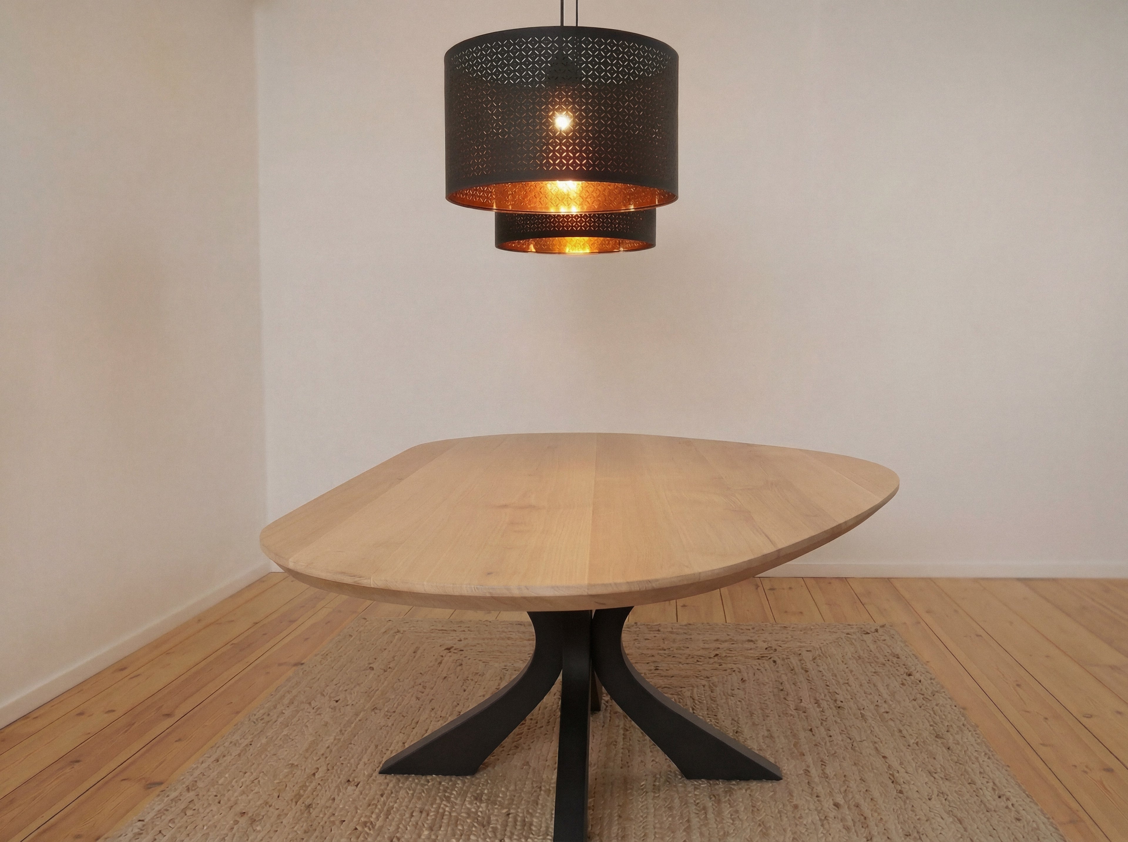 Organische eiken eettafel Lorens