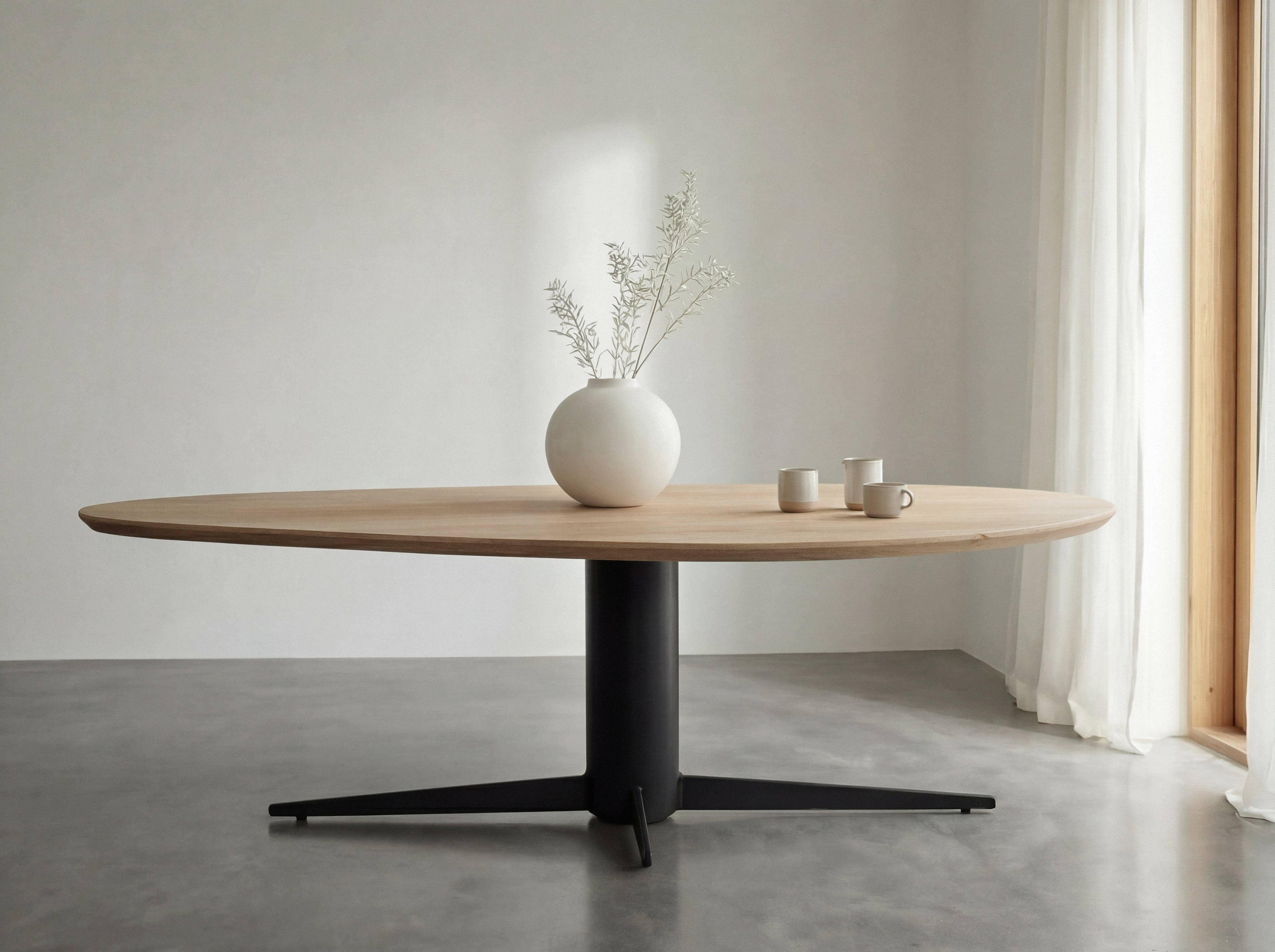 Organische eiken eettafel Svea