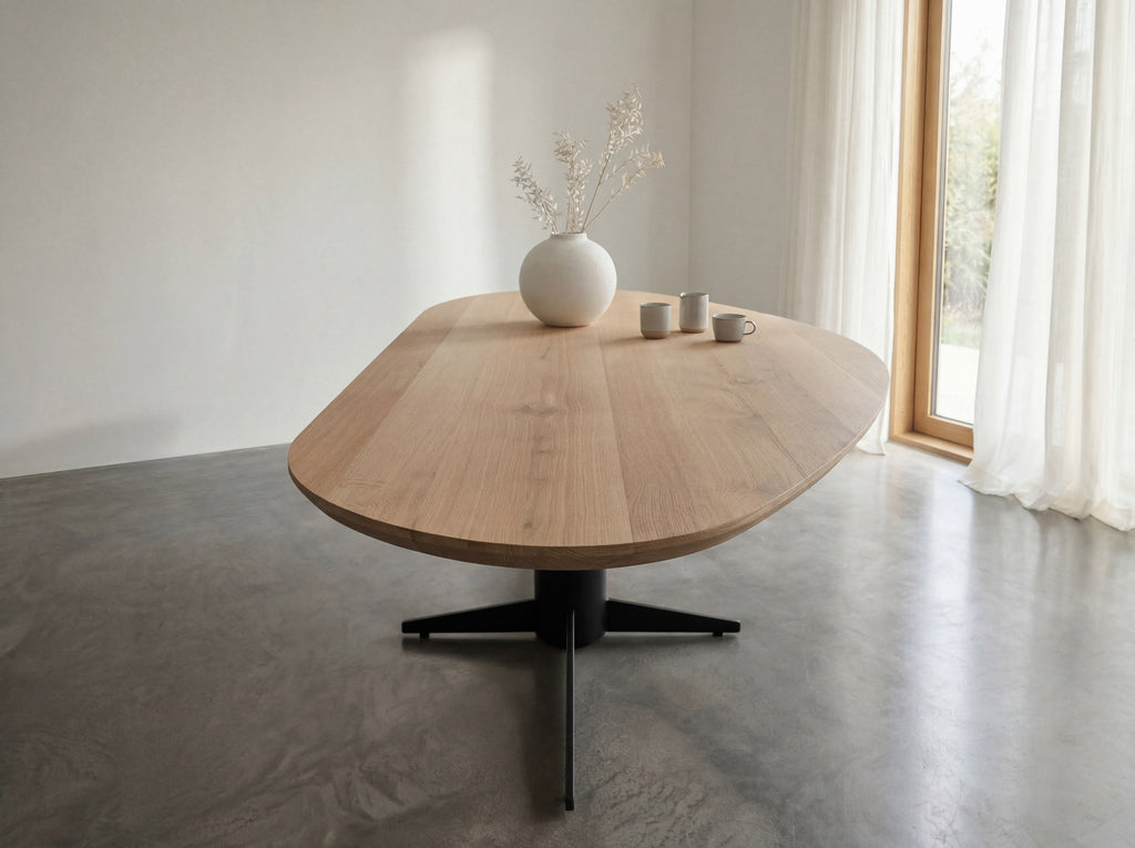 Organische eiken eettafel Svea
