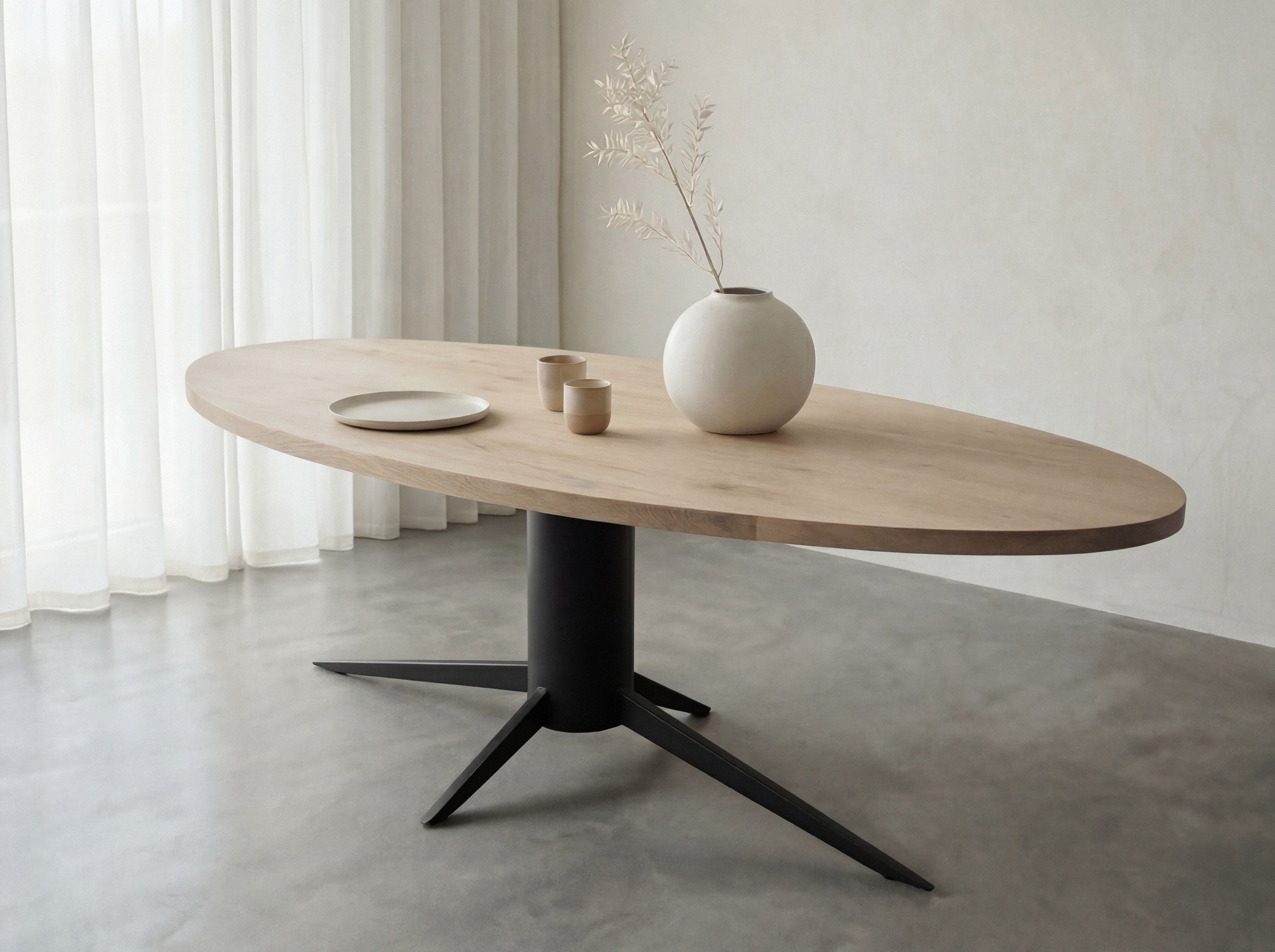 Ovale eiken eettafel Erica