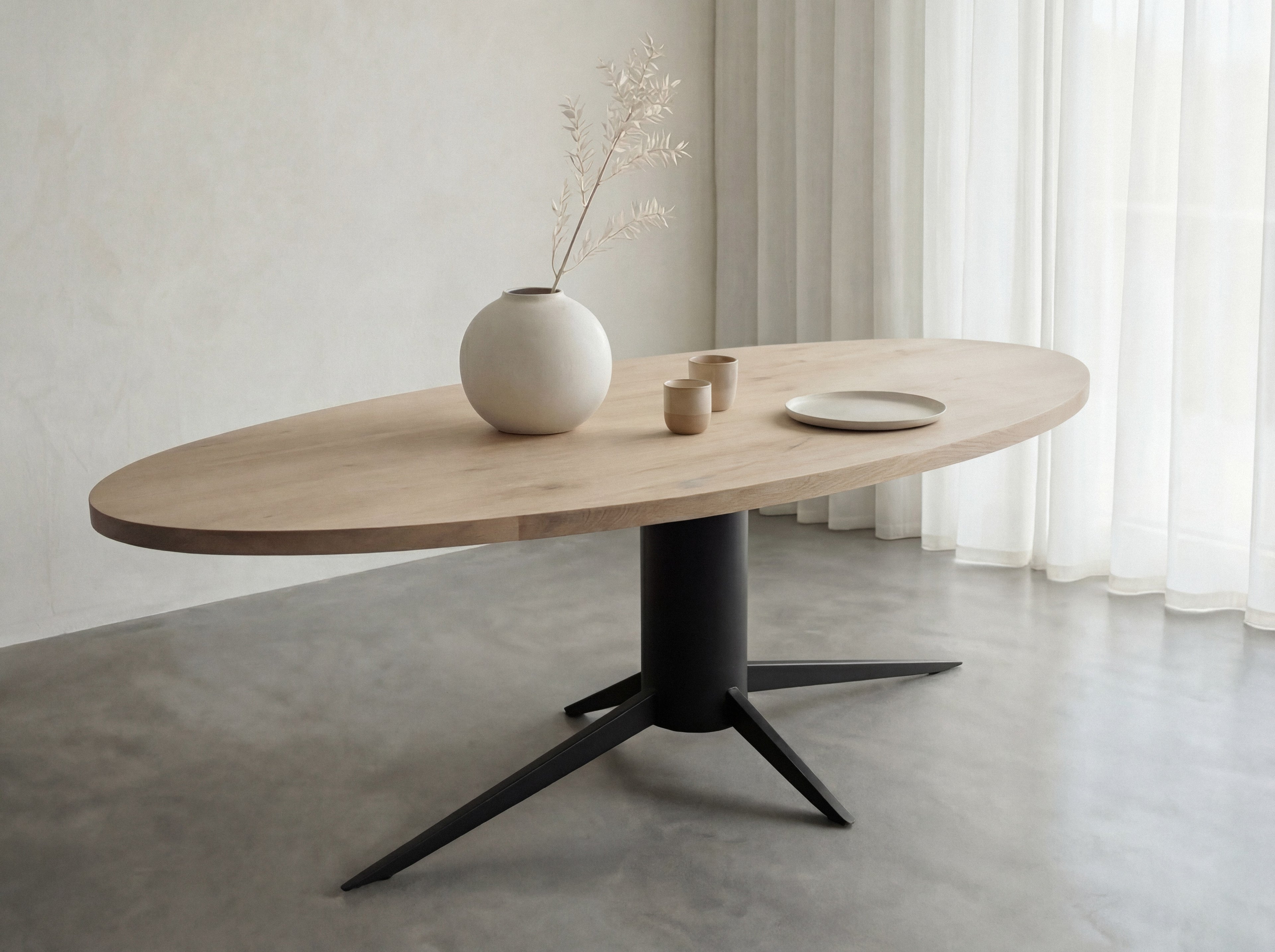 Ovale eiken eettafel Erica