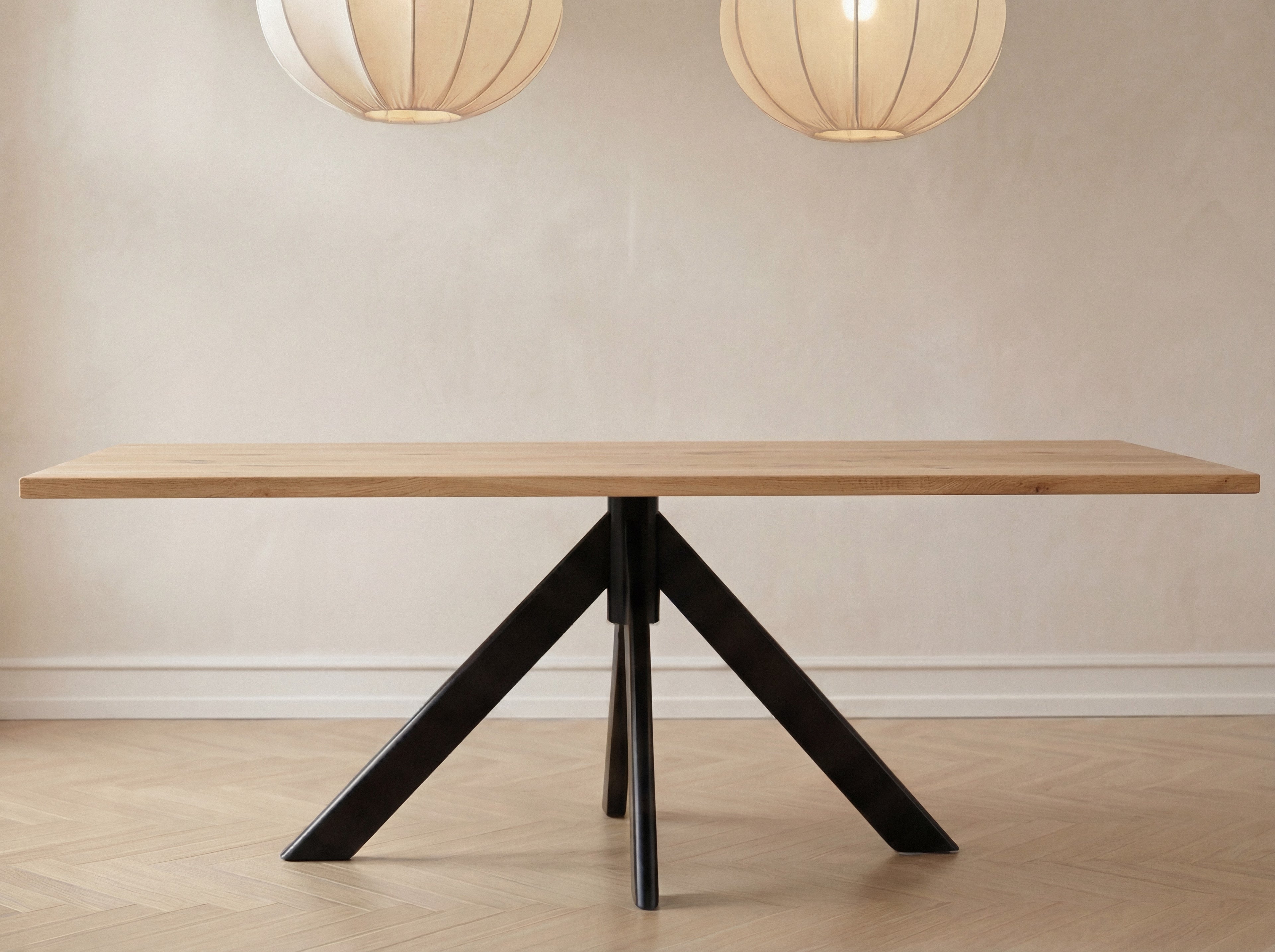 Rechthoekige eiken eettafel Joren