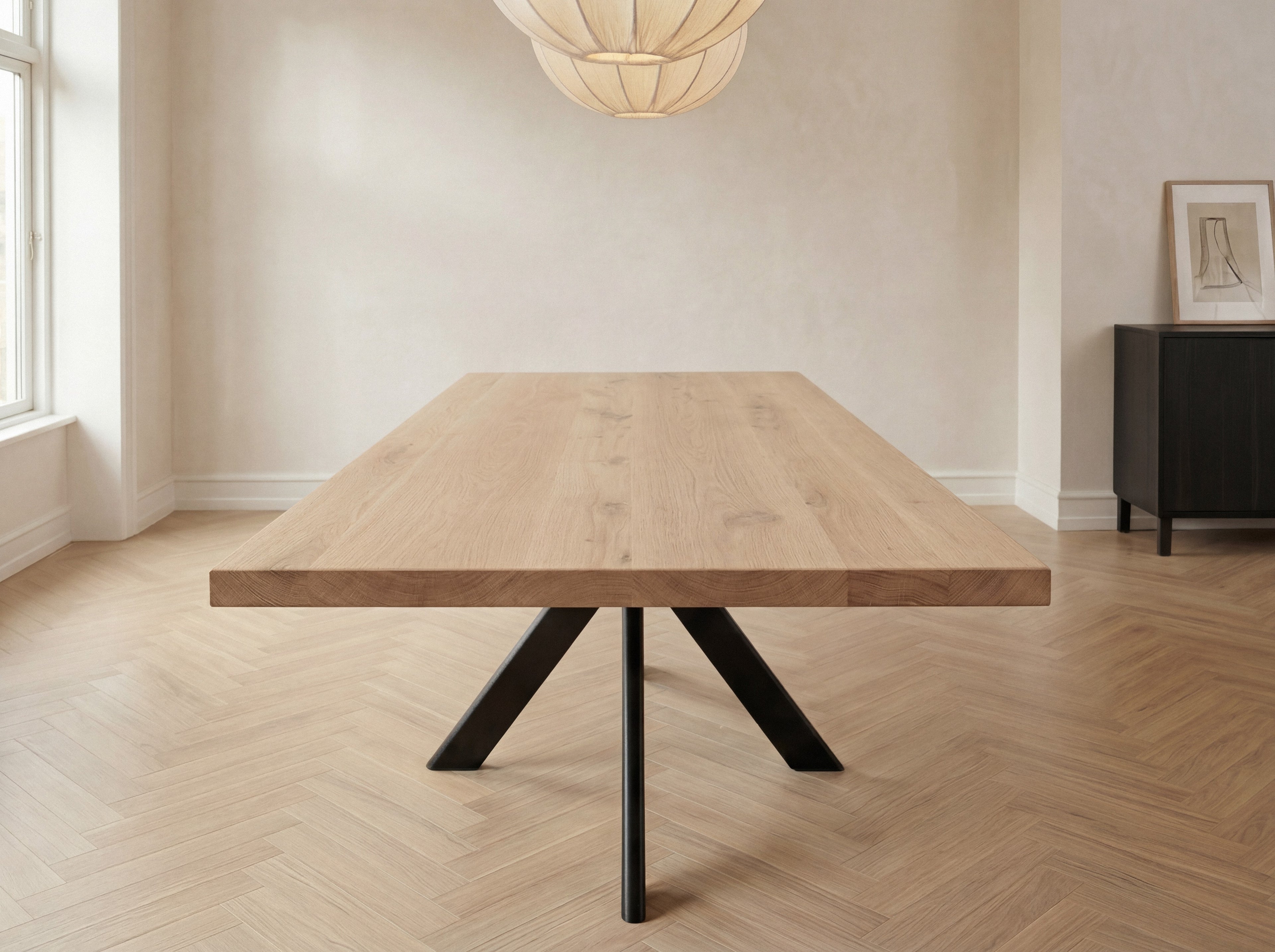 Rechthoekige eiken eettafel Joren