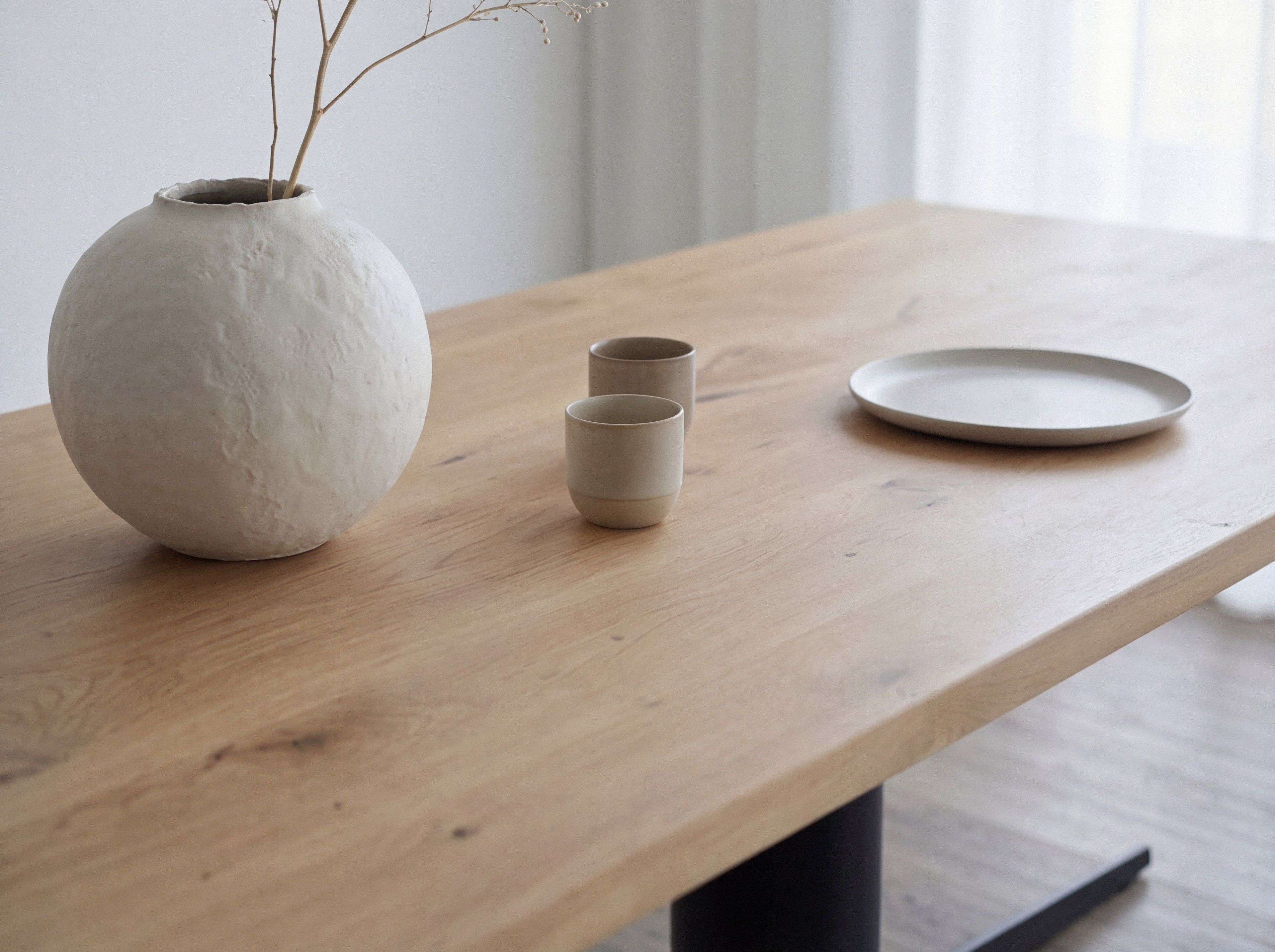 Rechthoekige eiken eettafel Ari