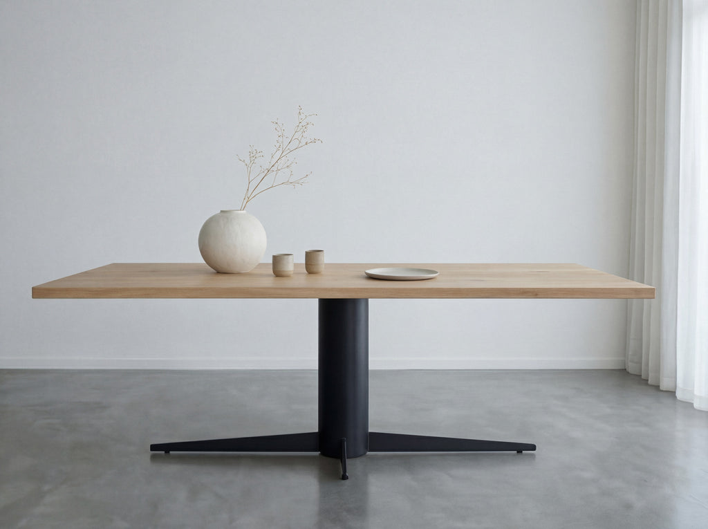 Rechthoekige eiken eettafel Ari