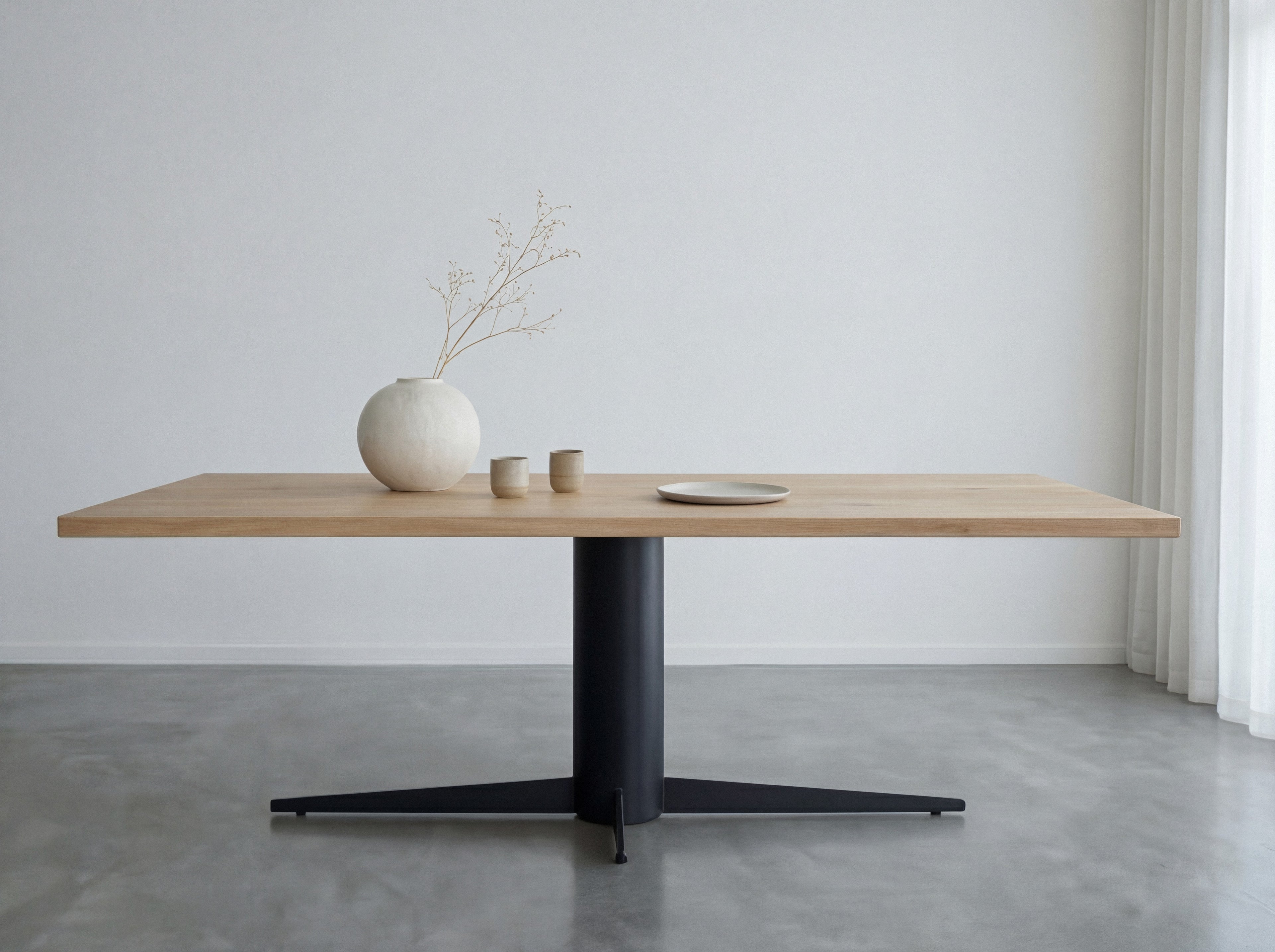 Rechthoekige eiken eettafel Ari