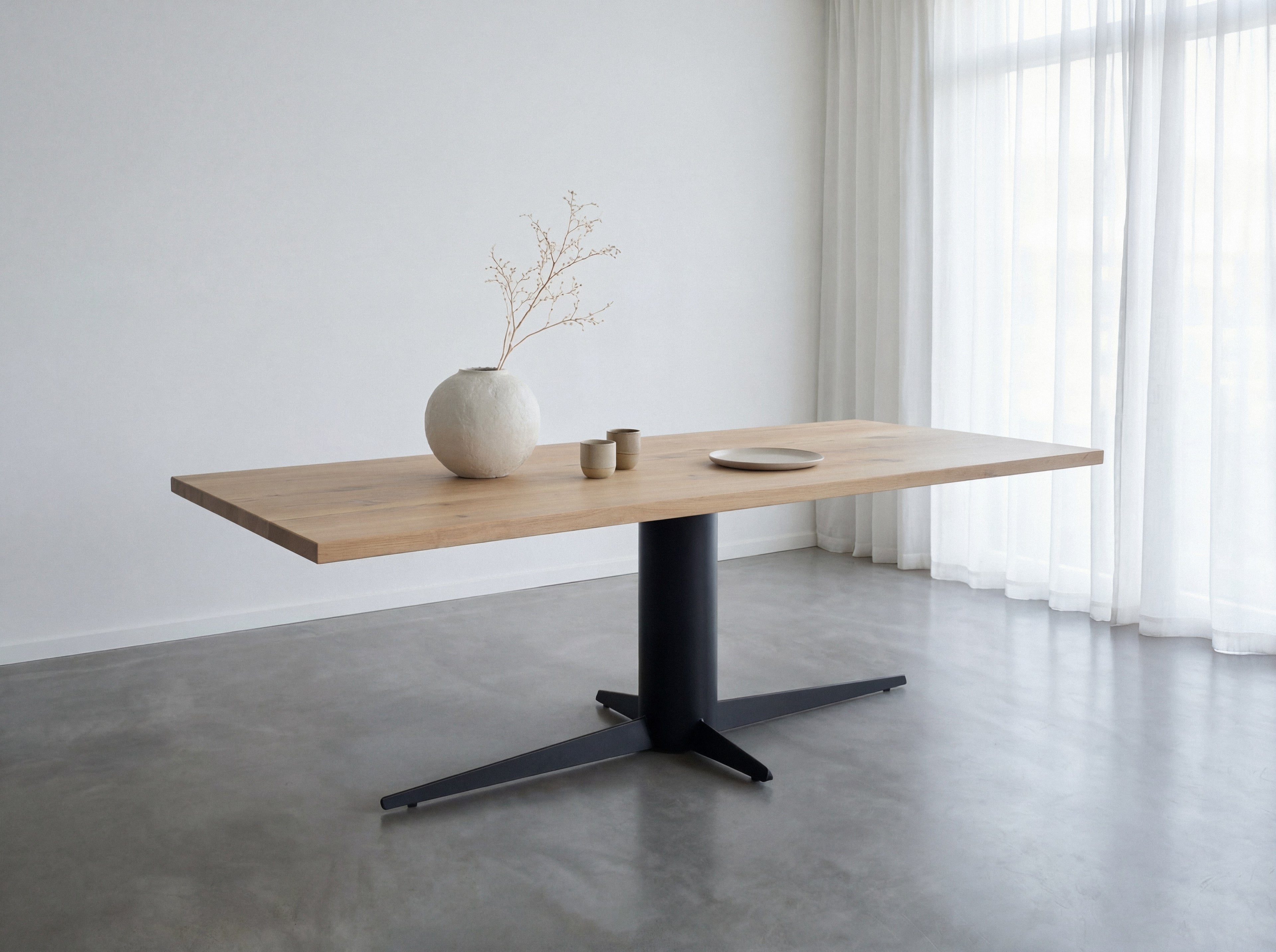 Rechthoekige eiken eettafel Ari