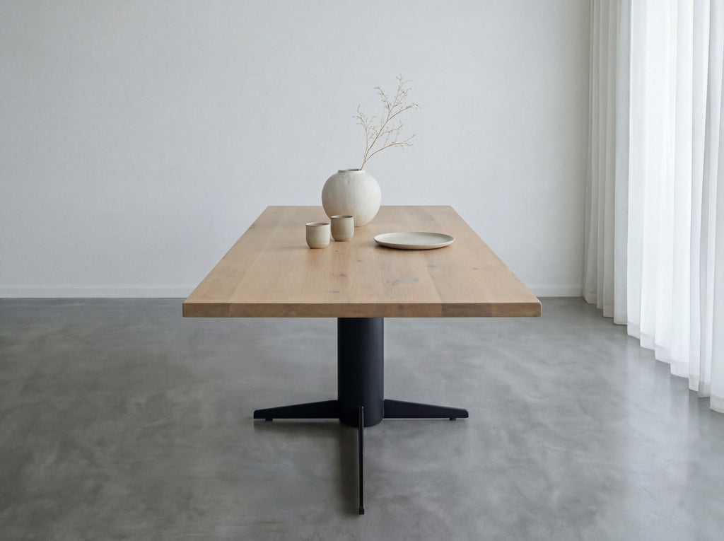 Rechthoekige eiken eettafel Ari