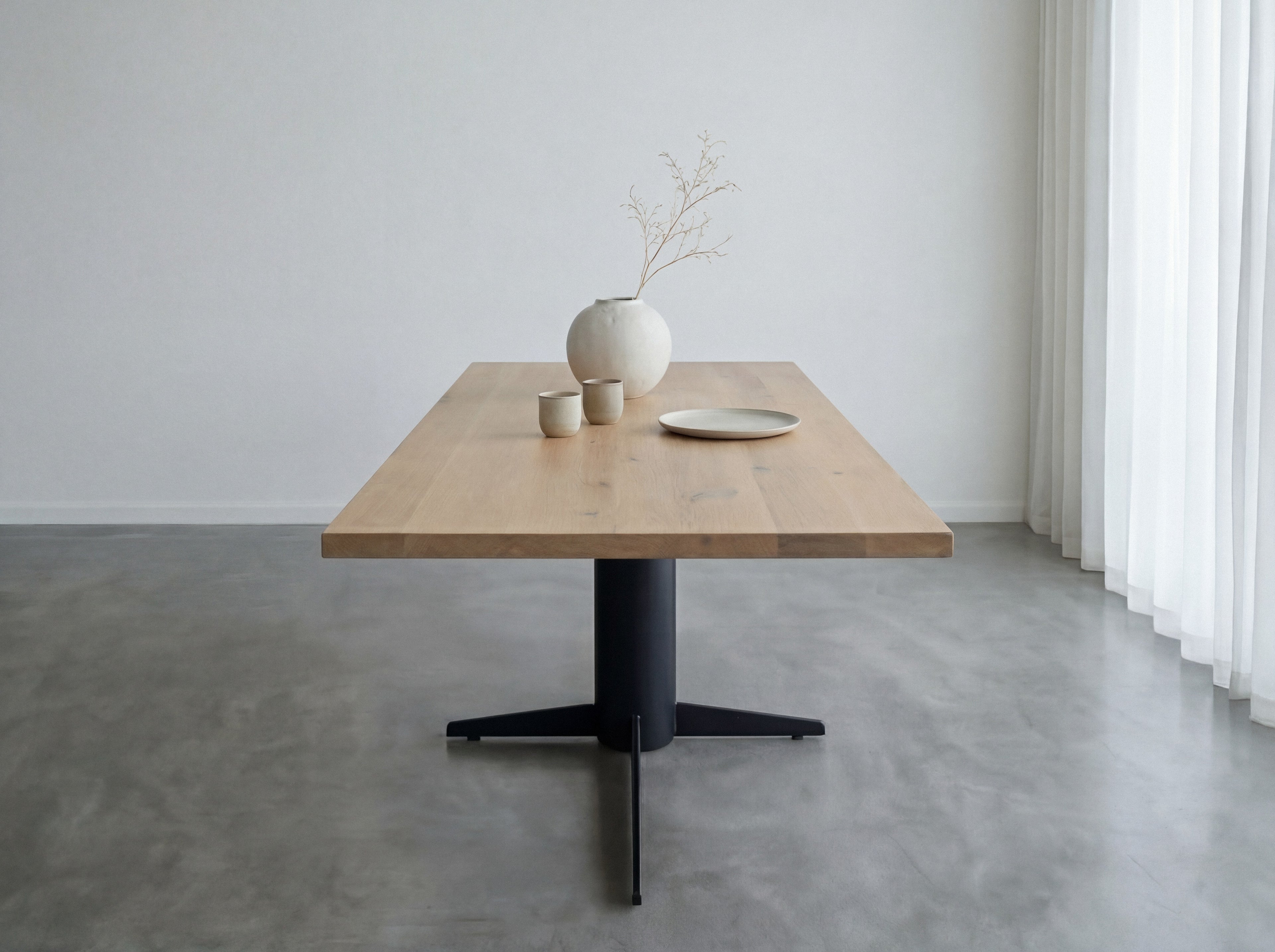Rechthoekige eiken eettafel Ari