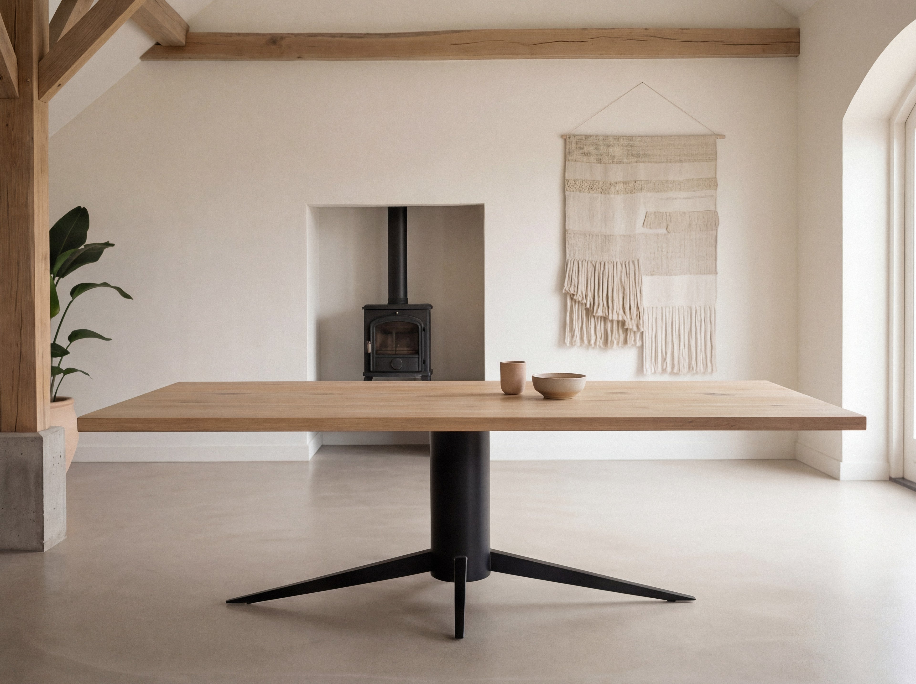 Rechthoekige eiken eettafel Tore