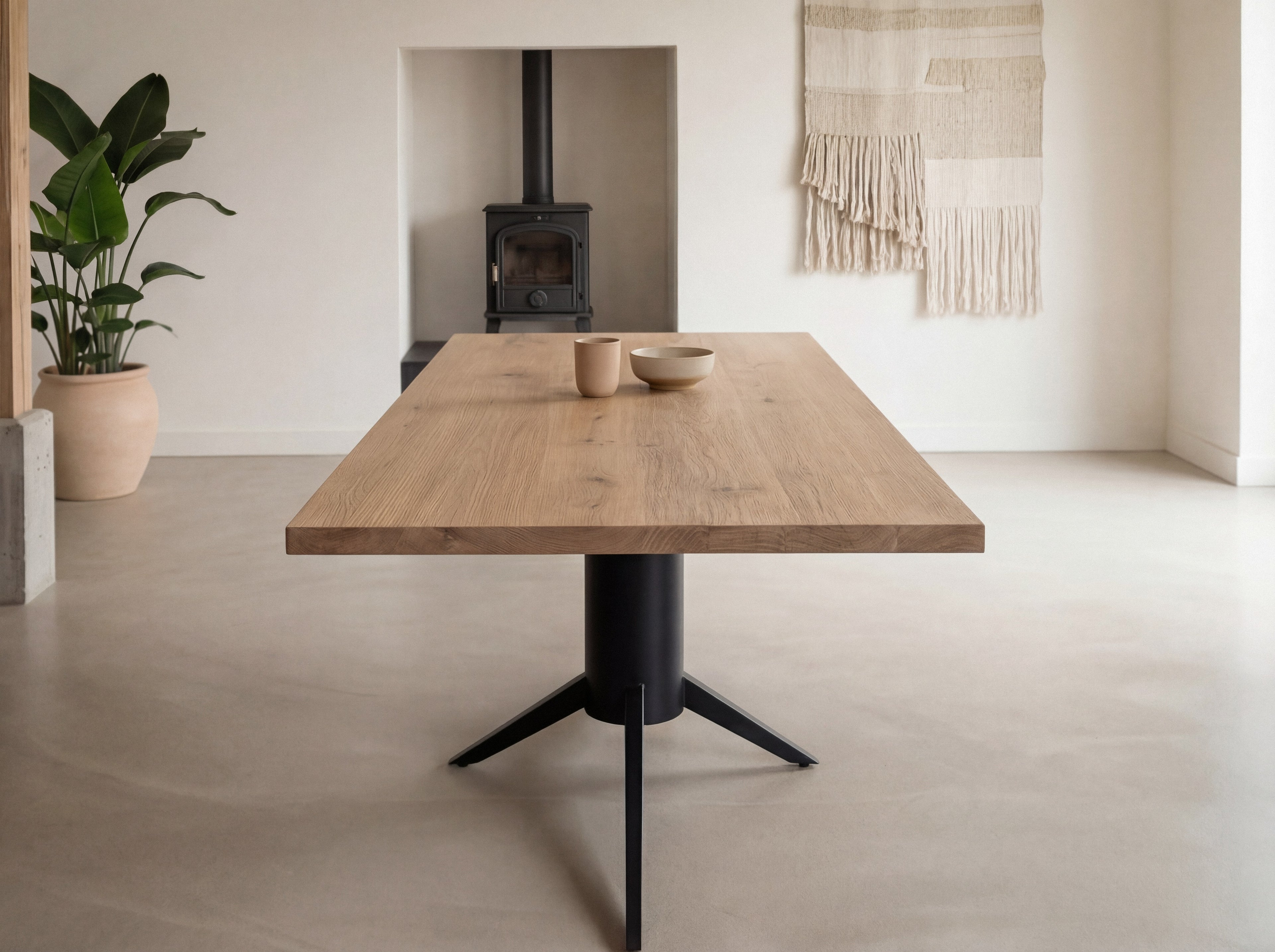 Rechthoekige eiken eettafel Tore