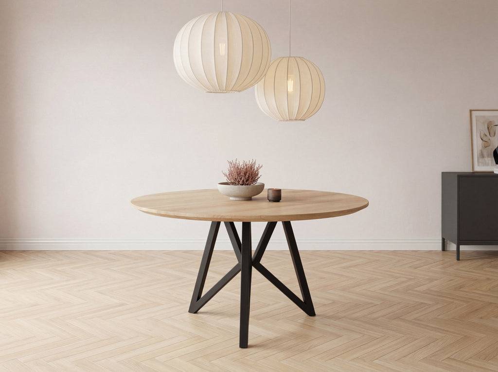 Eiken ronde eettafel Bjorn