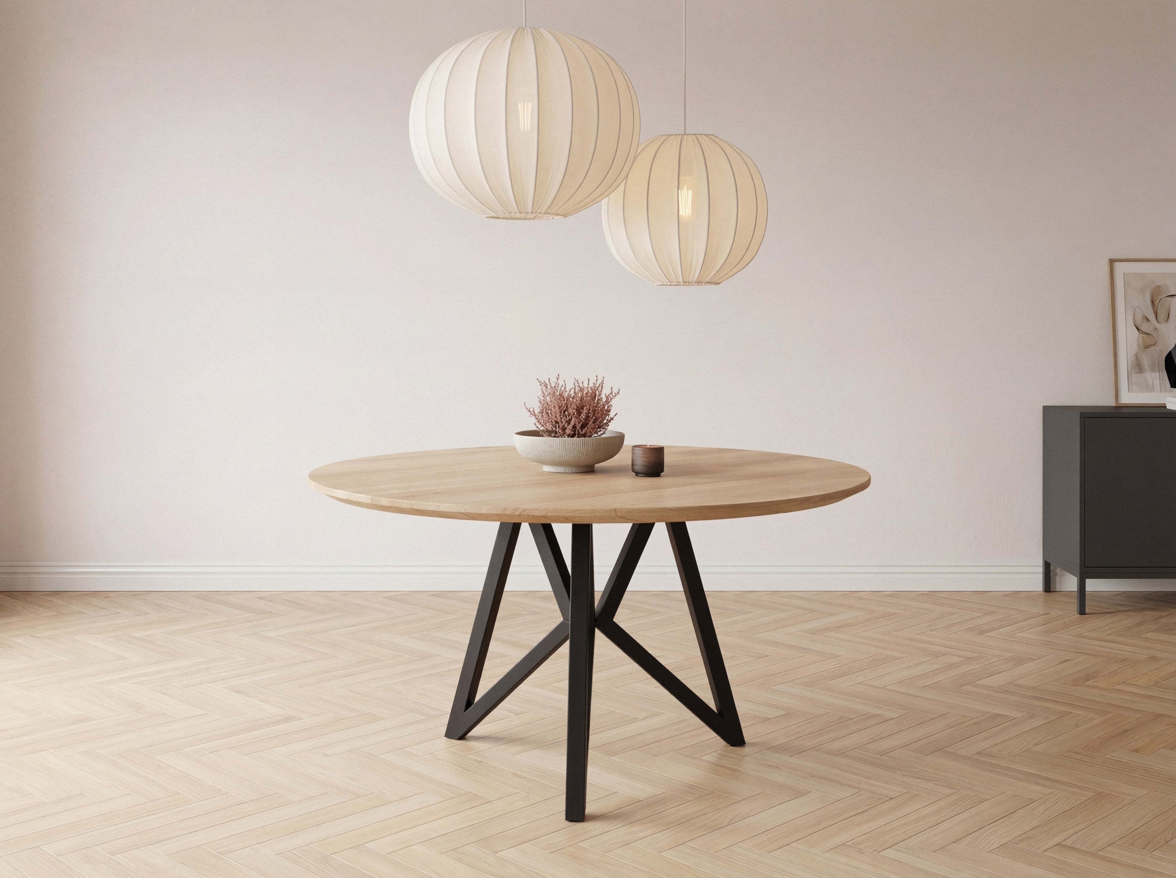 Eiken ronde eettafel Bjorn