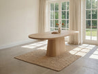 Plat ovale eiken eettafel Sanna