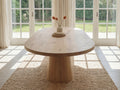 Plat ovale eiken eettafel Sanna