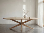 Plat ovale eiken eettafel Filip
