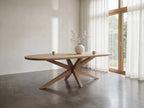 Plat ovale eiken eettafel Filip