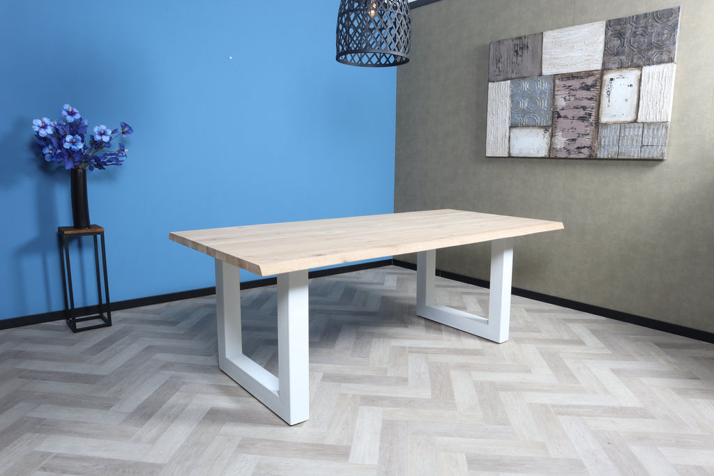 Eiken boomstam eettafel Agneta