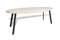 Ovale eiken eettafel Andor rechte rand
