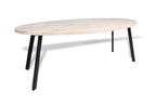 Ovale eiken eettafel Andor rechte rand
