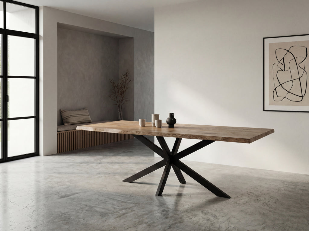 Eiken boomstam eettafel Bjork