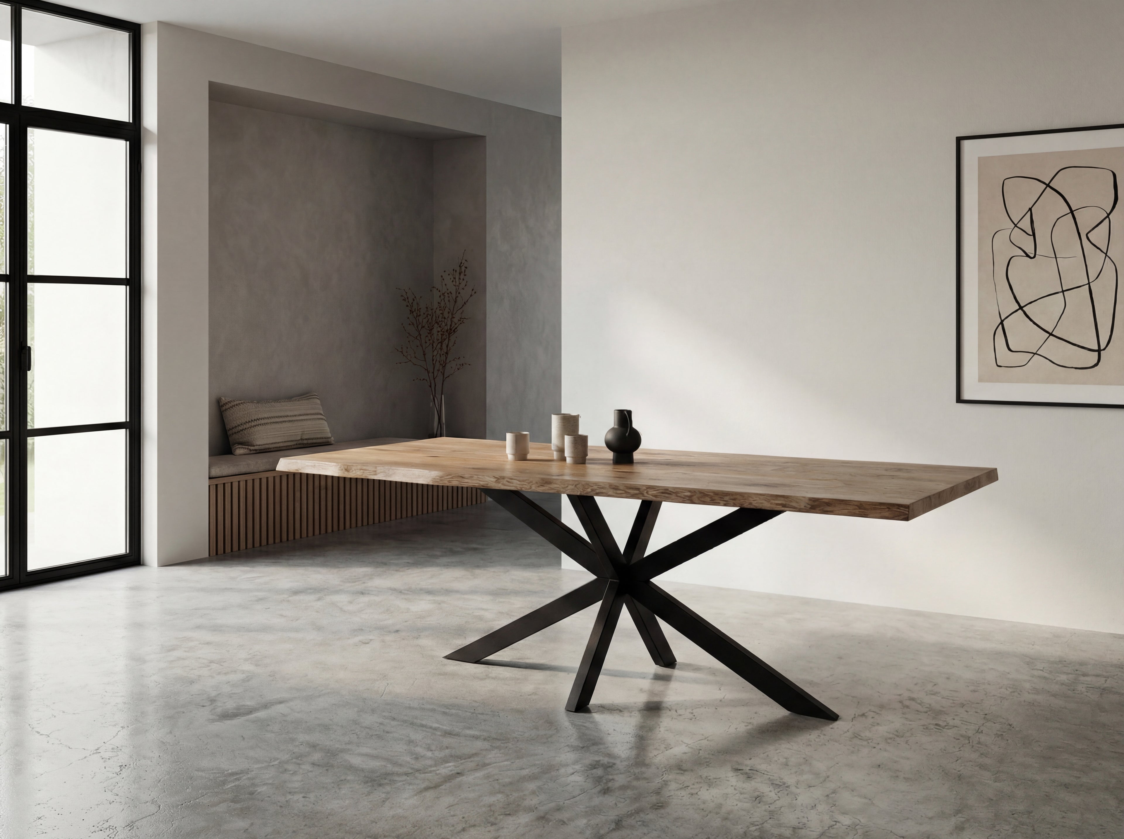 Eiken boomstam eettafel Bjork