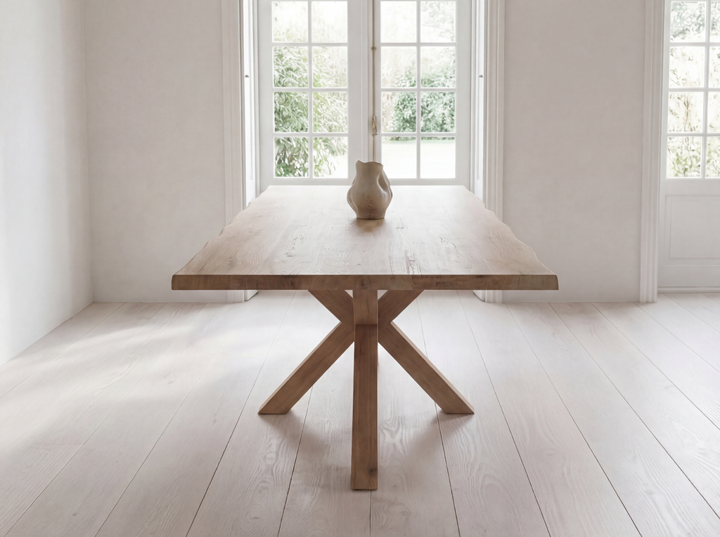 Eiken boomstam eettafel Jeppe