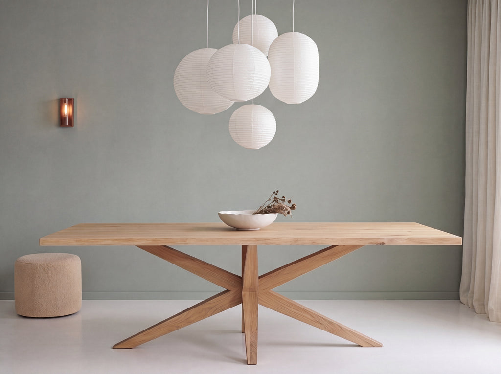 Eiken boomstam eettafel Egor