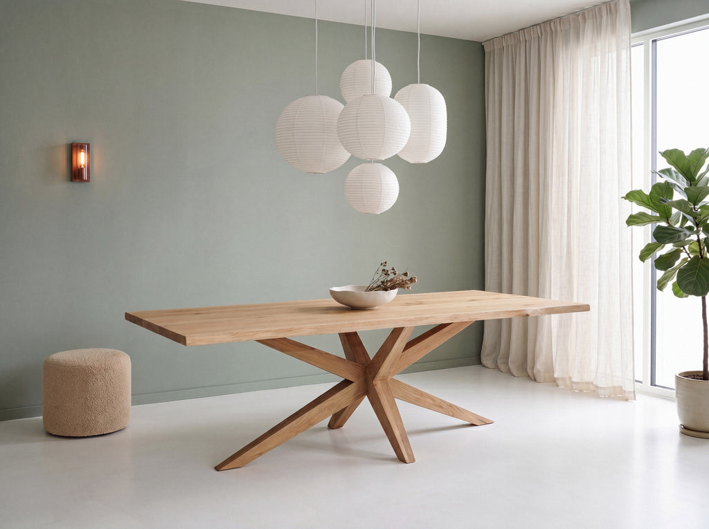 Eiken boomstam eettafel Egor