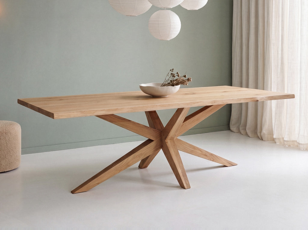 Eiken boomstam eettafel Egor