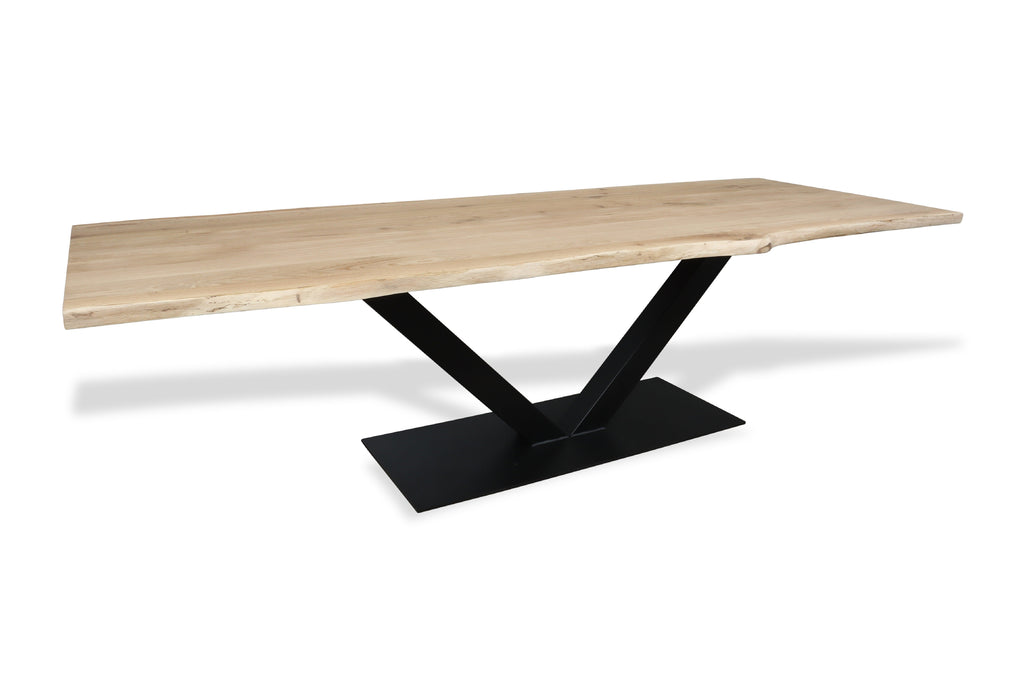 Eiken boomstam eettafel Steffen
