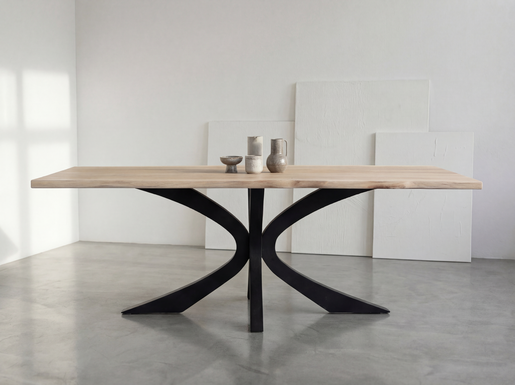 Eiken boomstam eettafel Jorn