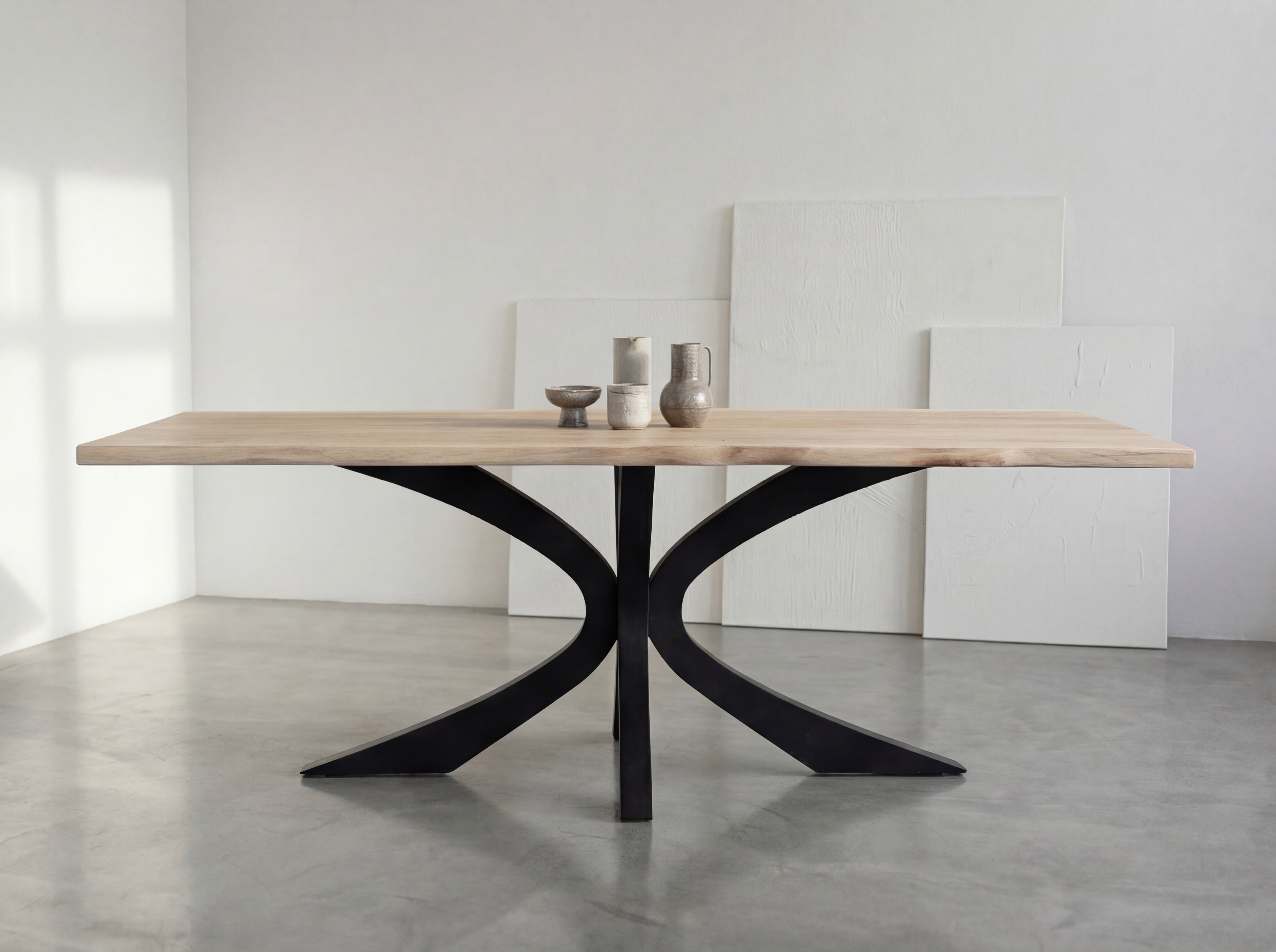 Eiken boomstam eettafel Jorn