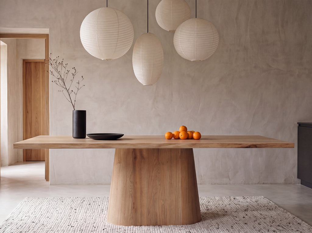 Eiken boomstam eettafel Petter