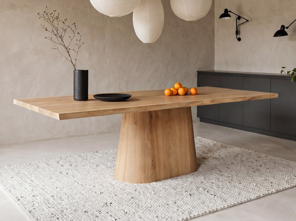 Eiken boomstam eettafel Petter