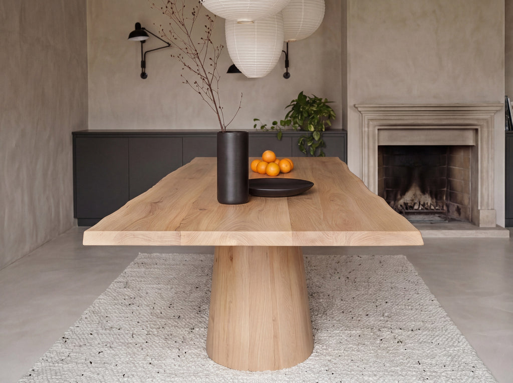Eiken boomstam eettafel Petter