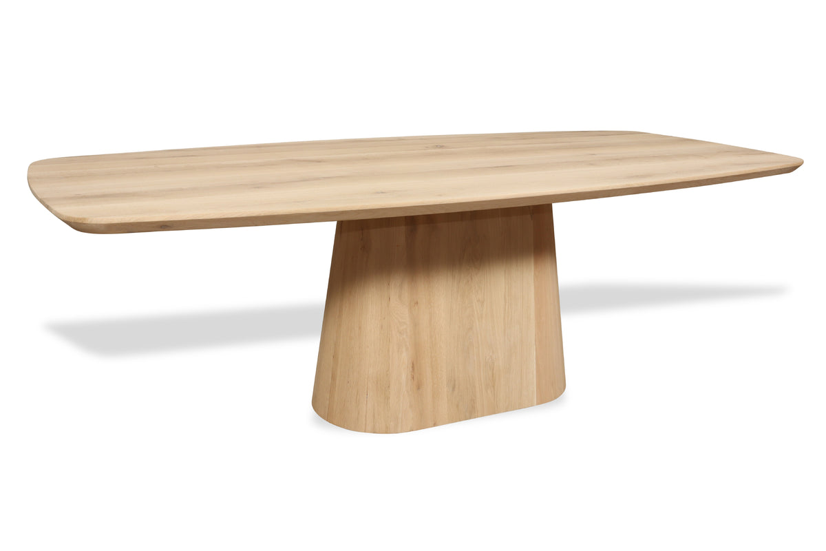 Eiken Deens Ovale Eettafel met Kolompoot | Massief Eiken Tafel op Maat ...