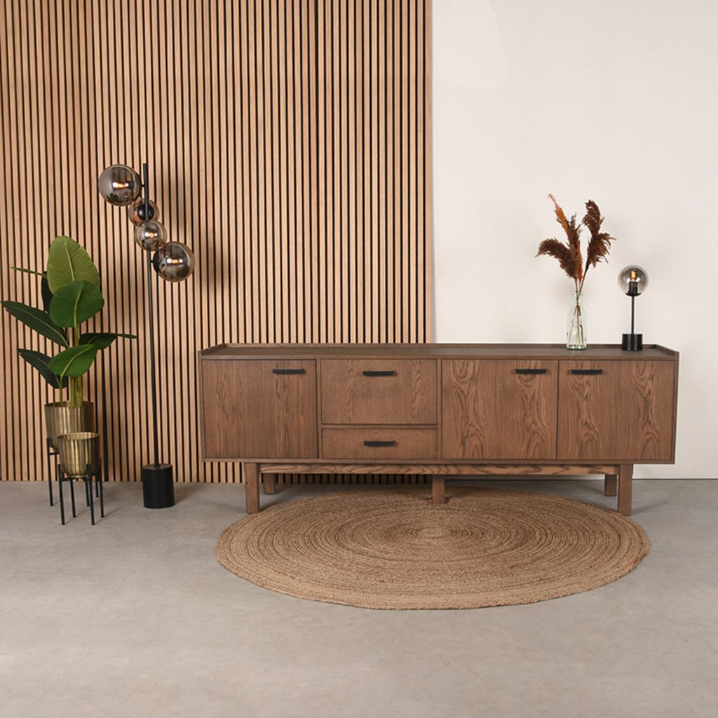 Eiken dressoir Cali smoked 220cm
