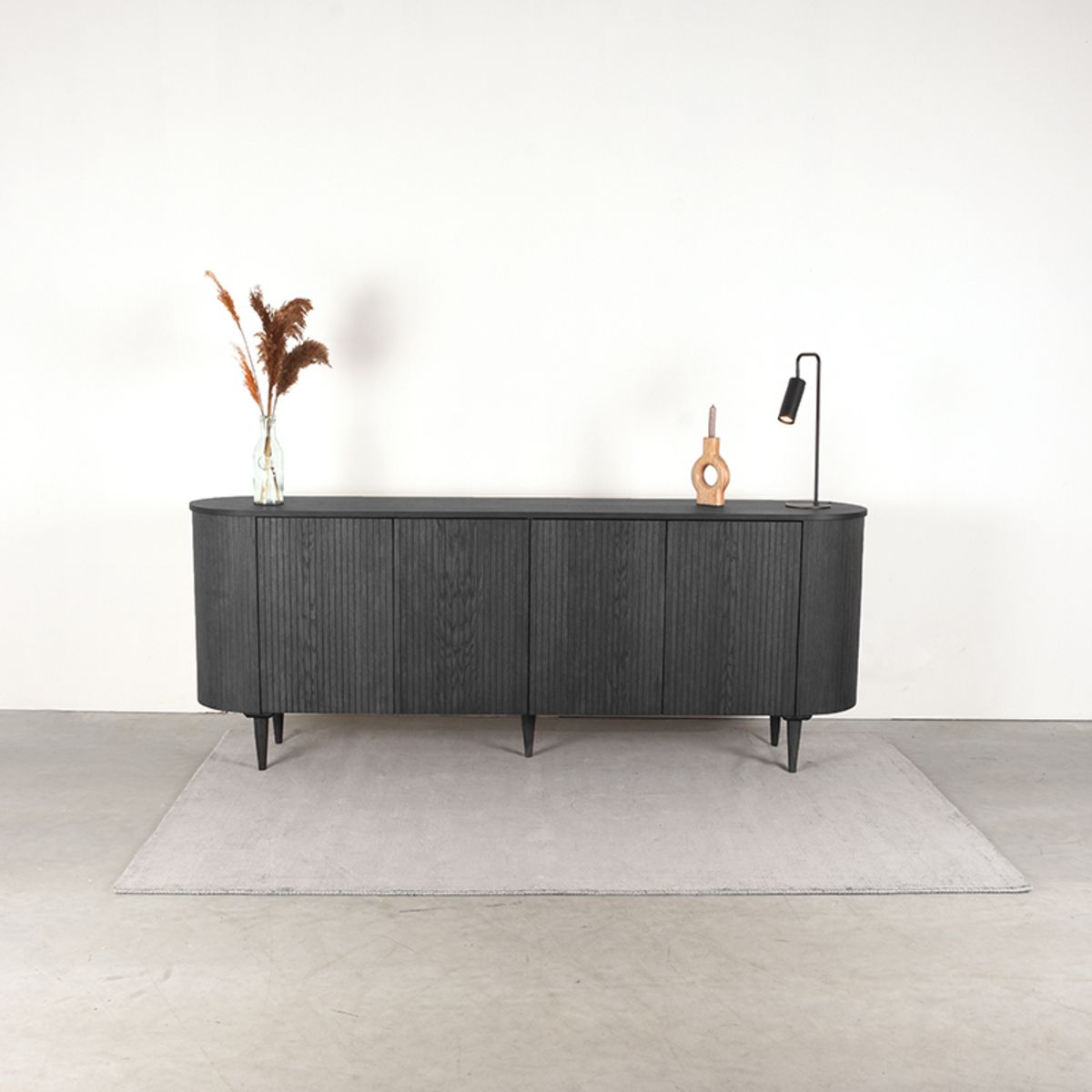 Eiken dressoir Oliva zwart 220cm