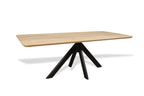 Rechte eiken eettafel Nils ronde hoek