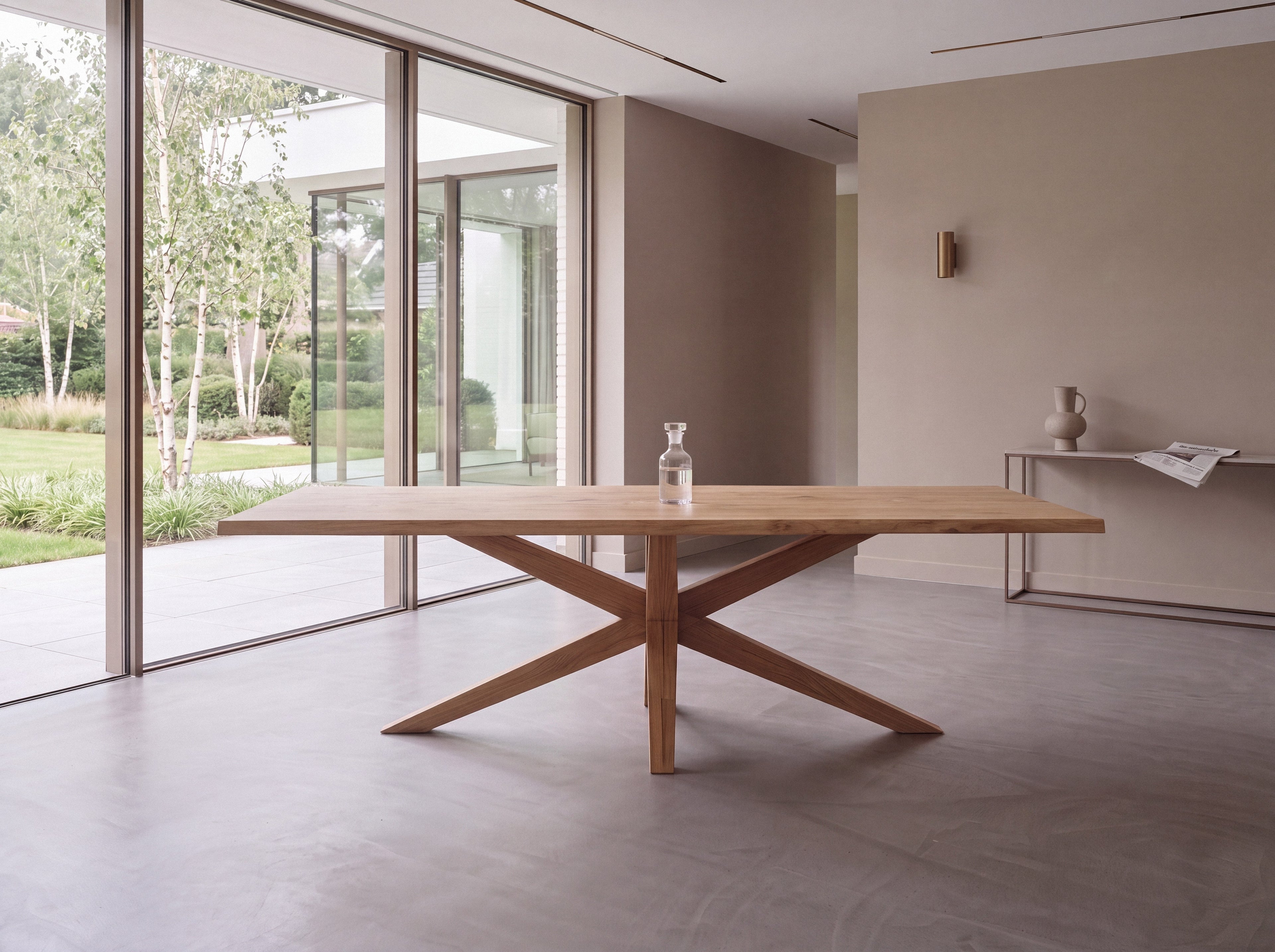 Eiken boomstam eettafel Egor