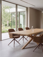 Eiken boomstam eettafel Egor